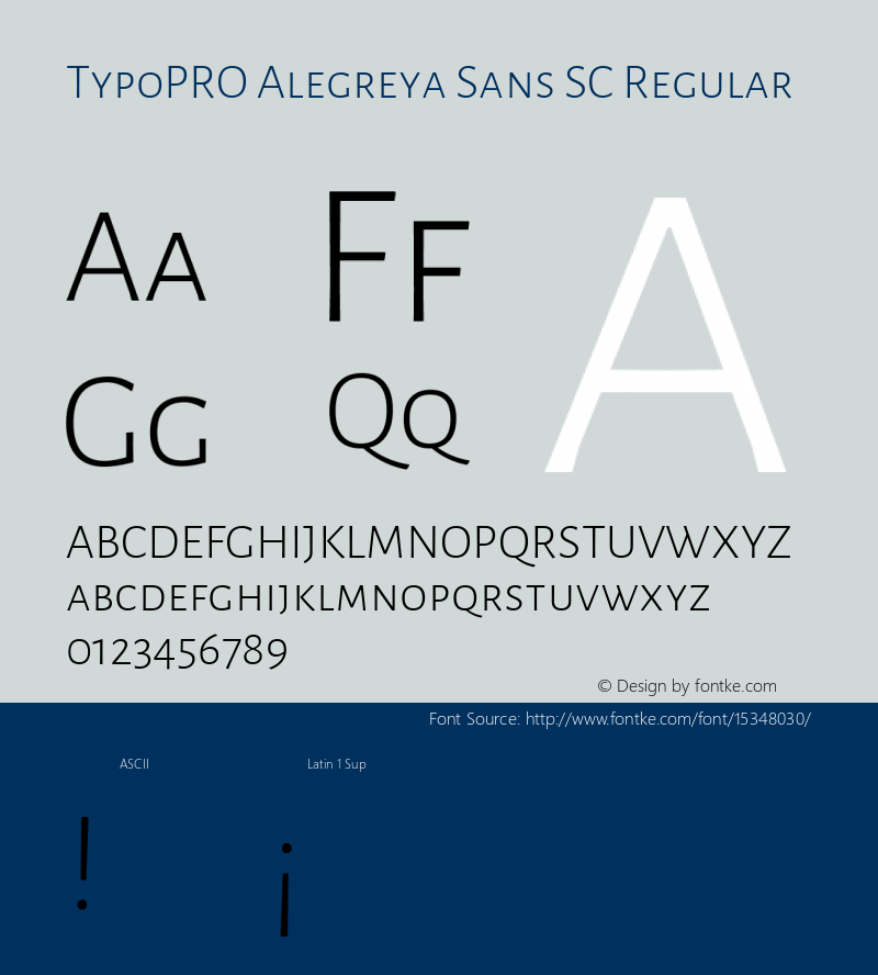 TypoPRO Alegreya Sans SC Regular Version 1.000;PS 001.000;hotconv 1.0.70;makeotf.lib2.5.58329 DEVELOPMENT图片样张