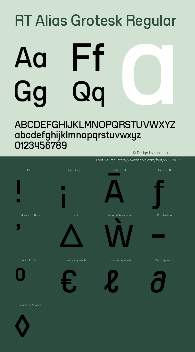 RT Alias Grotesk Regular Version 1.000;PS 001.000;hotconv 1.0.88;makeotf.lib2.5.64775图片样张