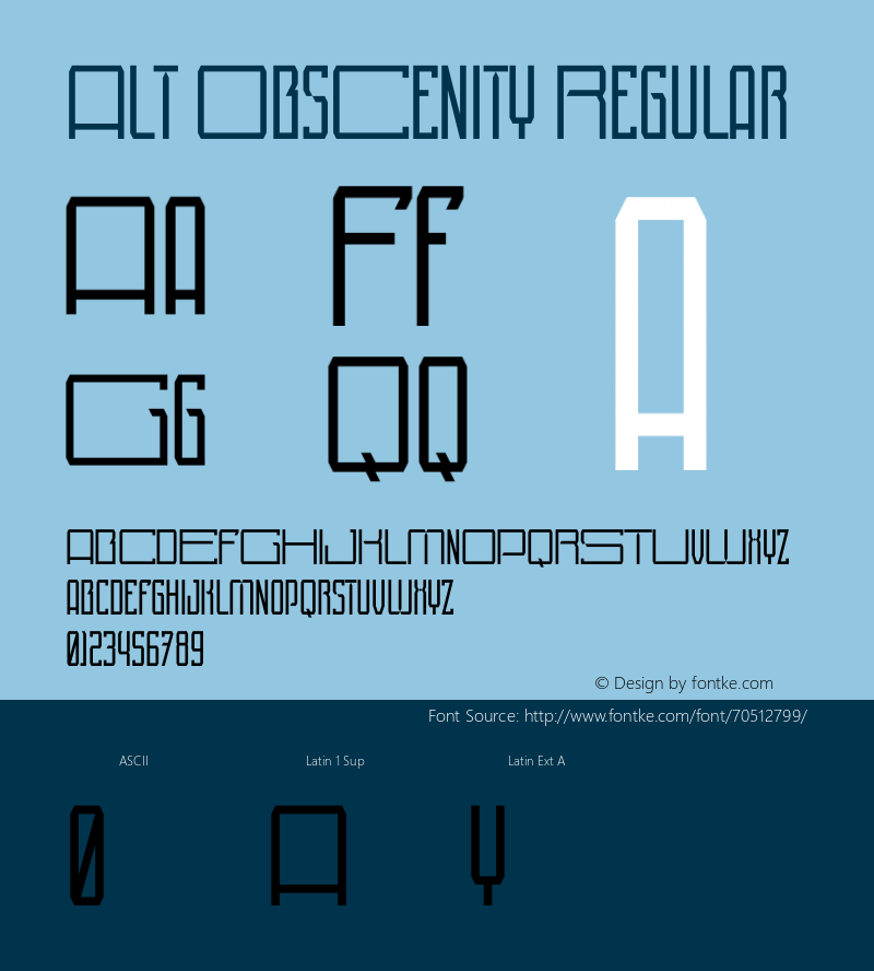 Alt ObsCenitY Version 1.001;Fontself Maker 3.5.1图片样张