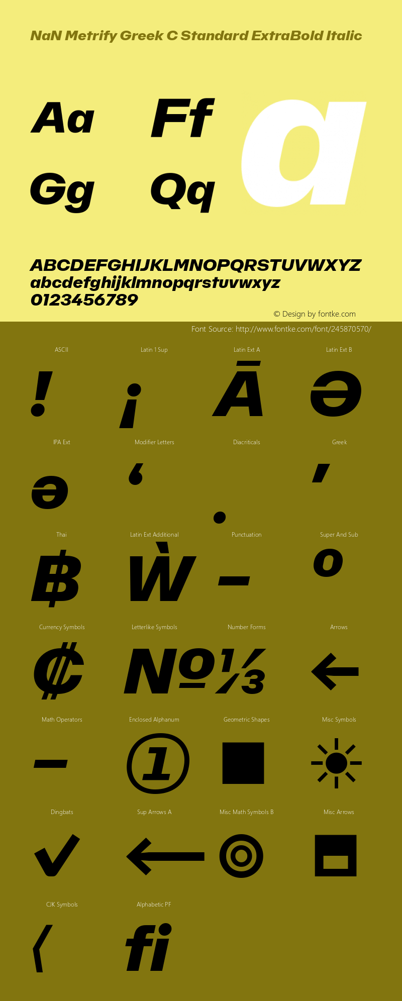 NaN Metrify Greek C Standard ExtraBold Italic Version 1.500; ttfautohint (v1.8.4)图片样张