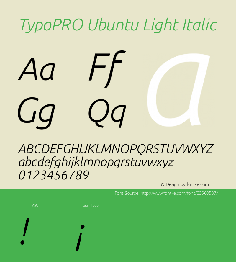 TypoPRO Ubuntu Light Italic 0.83图片样张