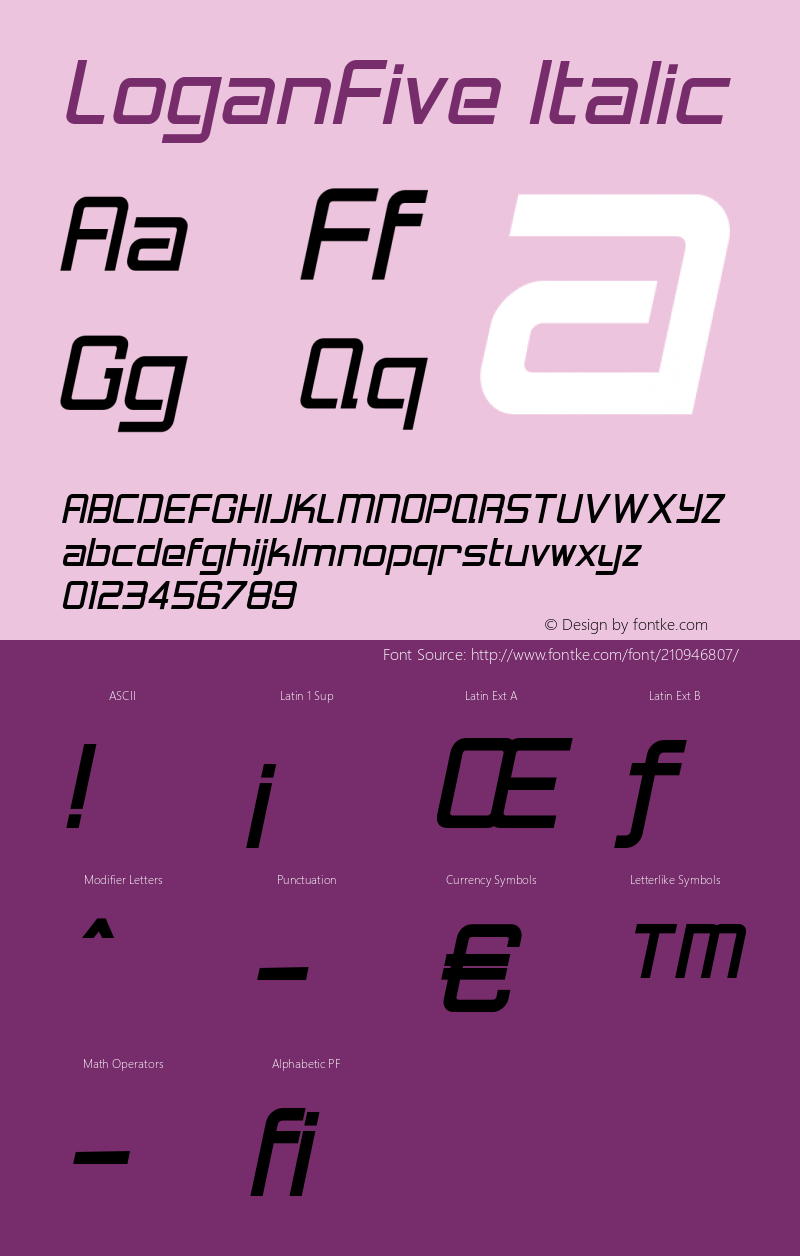 LoganFive-Italic 1.000图片样张