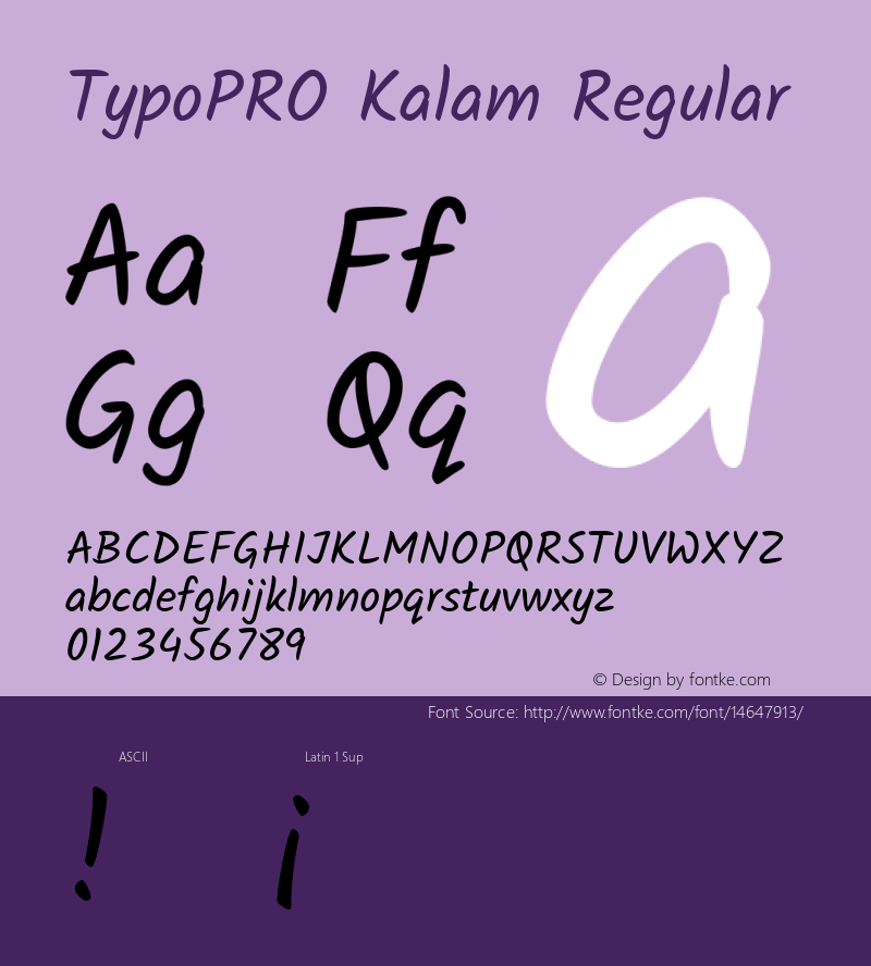 TypoPRO Kalam Regular Version 1.200;PS 1.0;hotconv 1.0.78;makeotf.lib2.5.61930; ttfautohint (v1.1) -l 7 -r 28 -G 50 -x 13 -D latn -f deva -w G图片样张