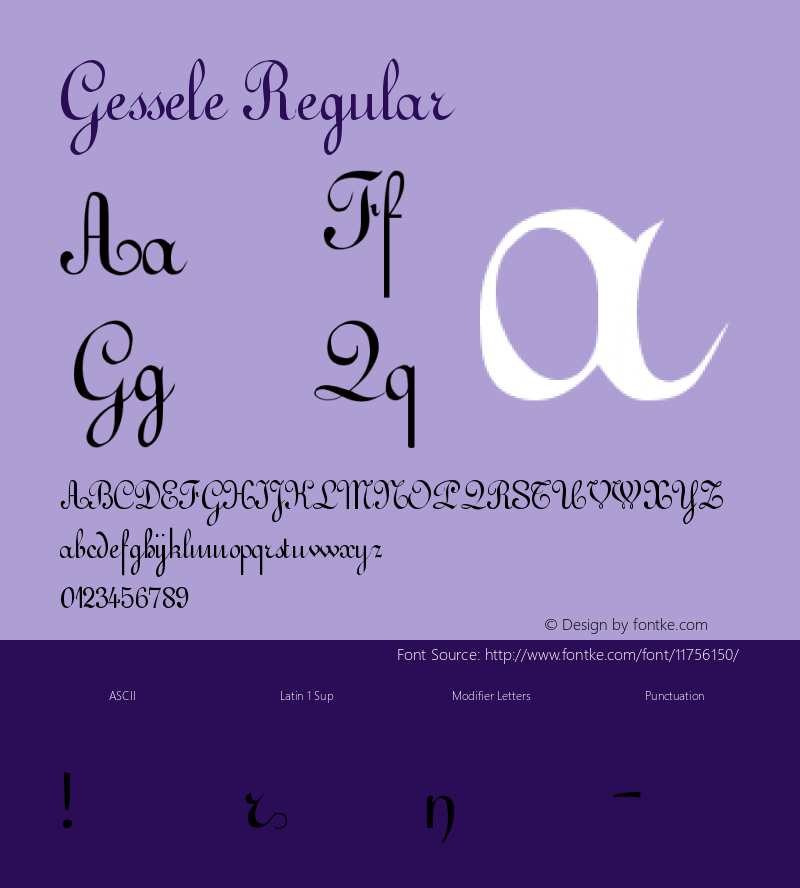 Gessele Regular Version Altsys Fontographer图片样张