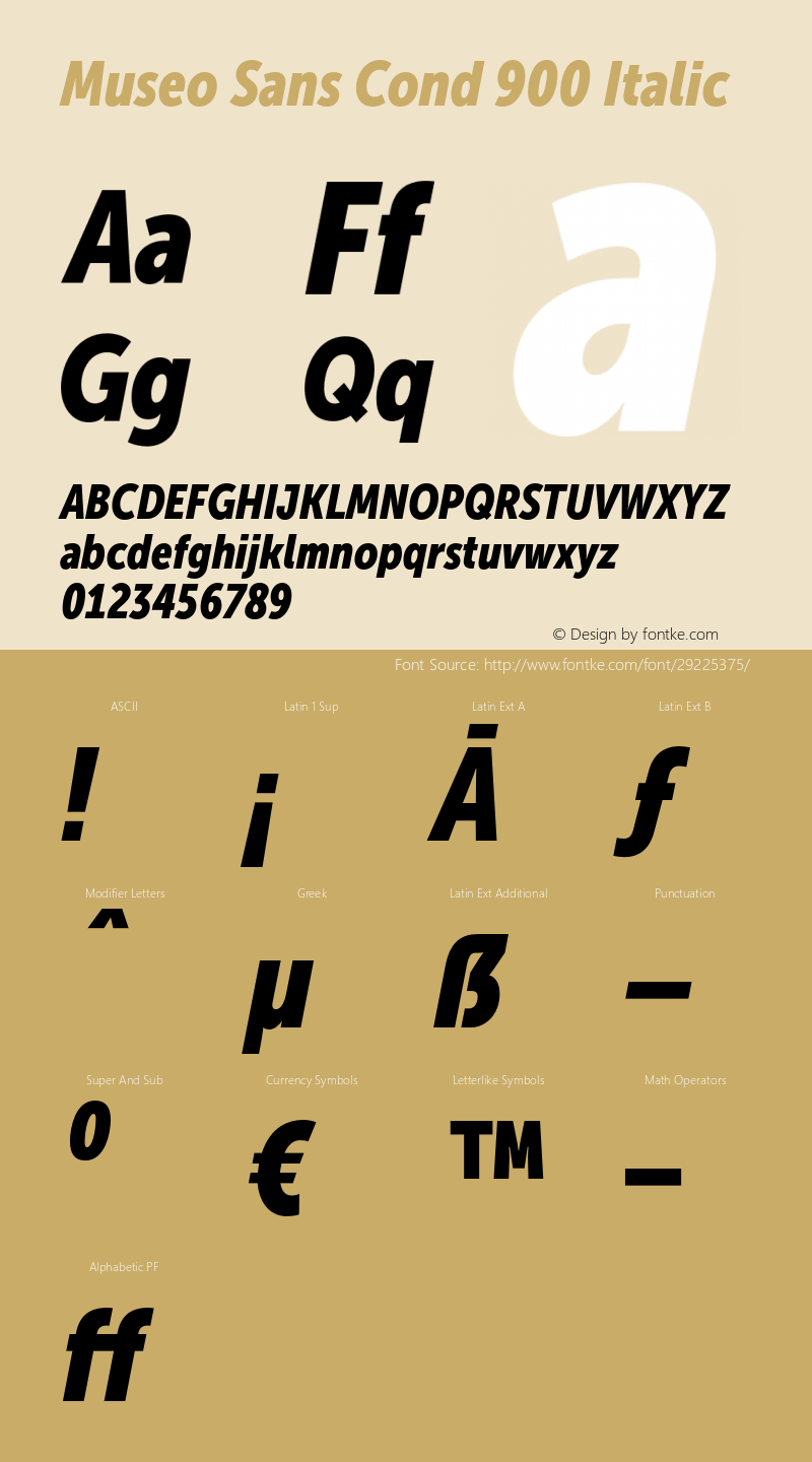 MuseoSansCond-900Italic Version 1.023图片样张