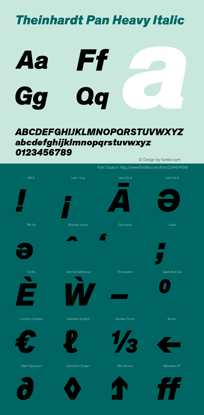 Theinhardt Pan Heavy Italic Version 4.003; build 0008图片样张