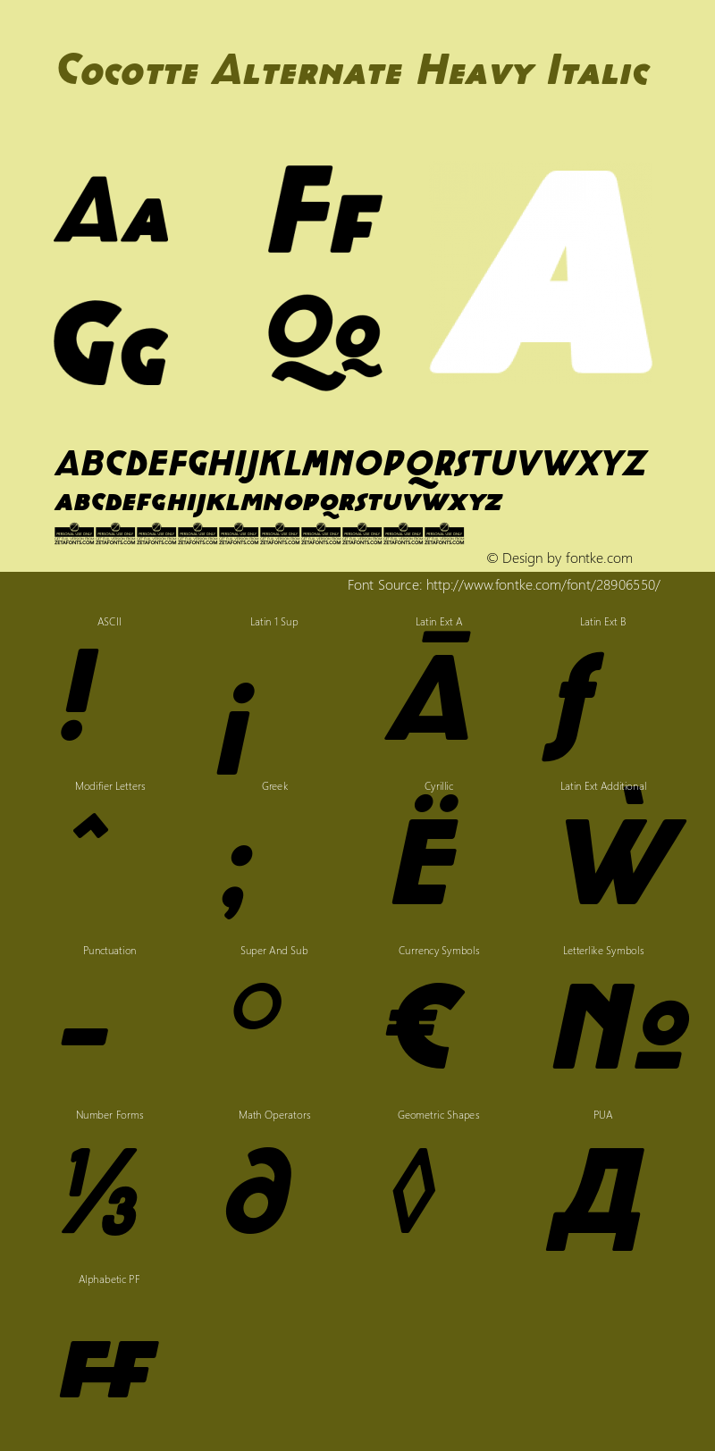 CocotteAlternate-HeavyItalic Version 2.001图片样张