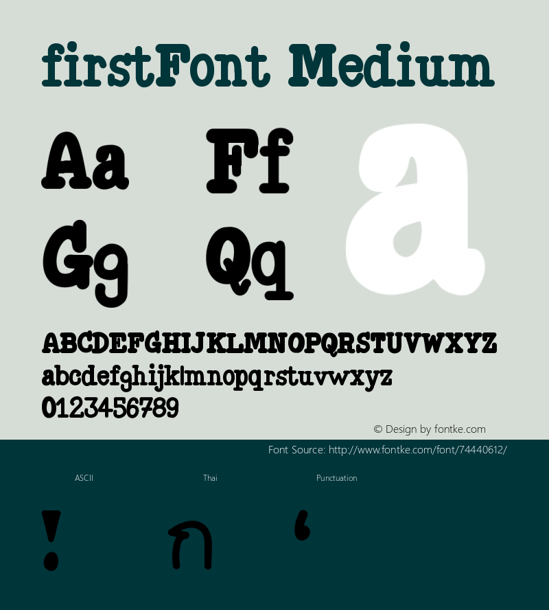 firstFont Version 001.000图片样张