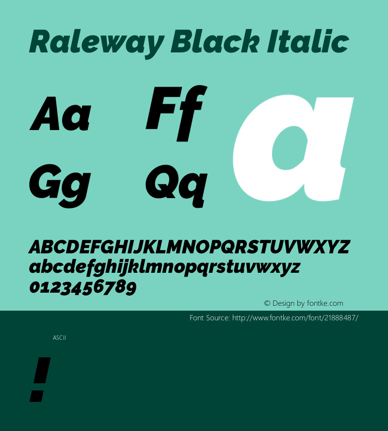 Raleway Black Italic 图片样张