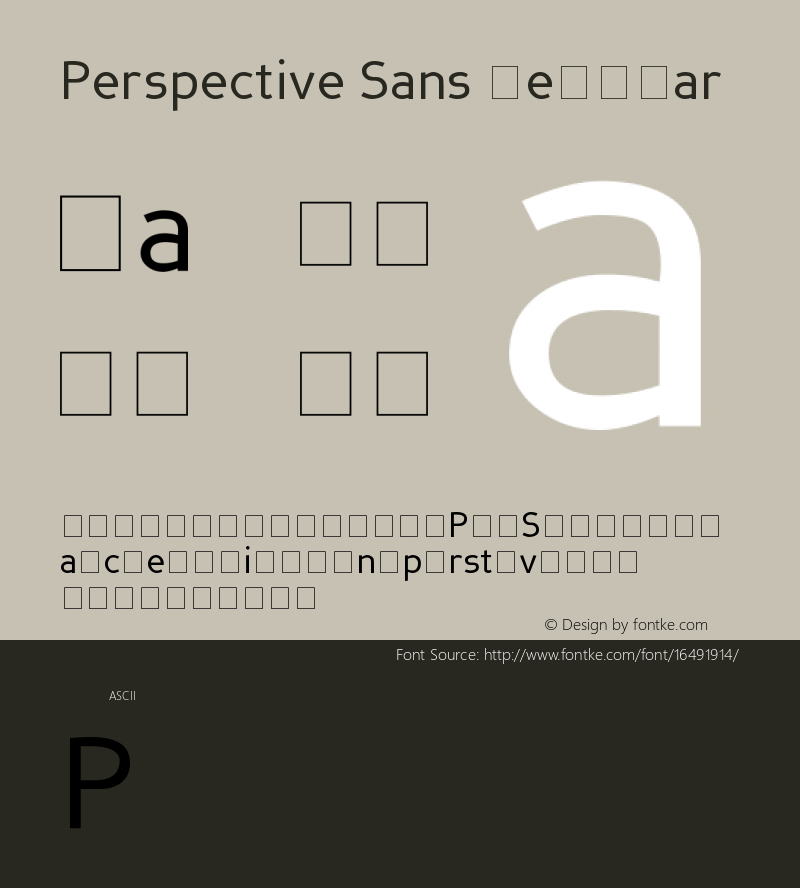 Perspective Sans Regular Altsys Fontographer 4.0 18/1/2001图片样张