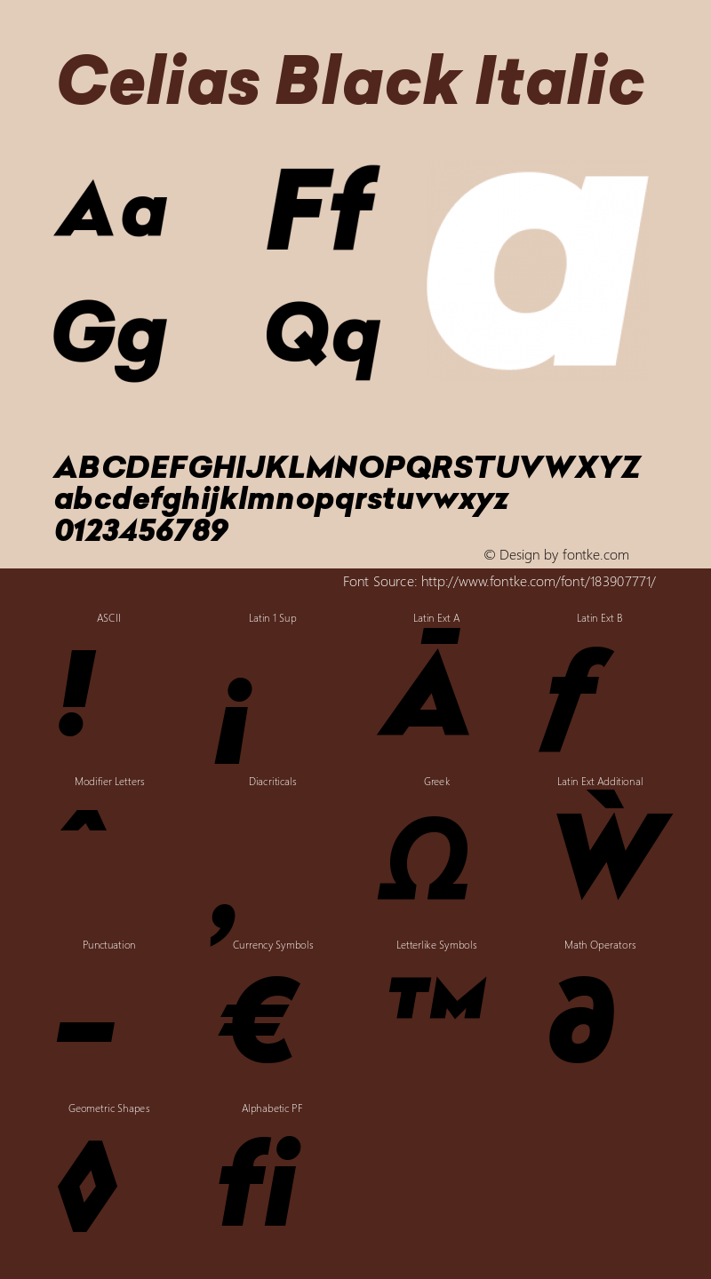 Celias Black Italic Version 1.000;PS 001.000;hotconv 1.0.70;makeotf.lib2.5.58329;图片样张