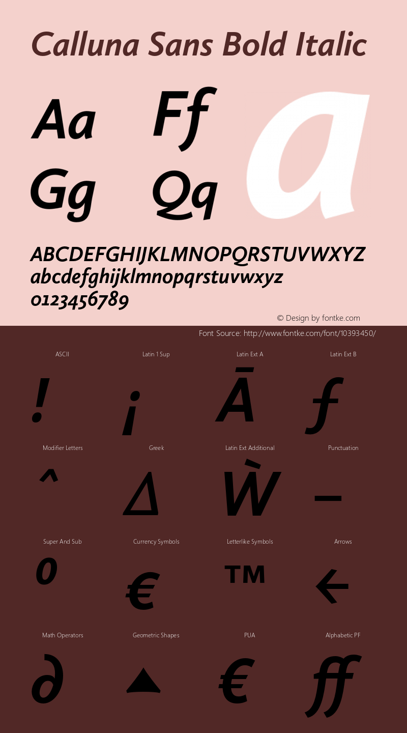 Calluna Sans Bold Italic Version 2.040图片样张