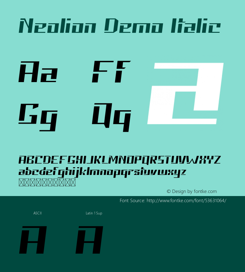 Neolion Demo Italic Version 1.002;Fontself Maker 3.1.2图片样张
