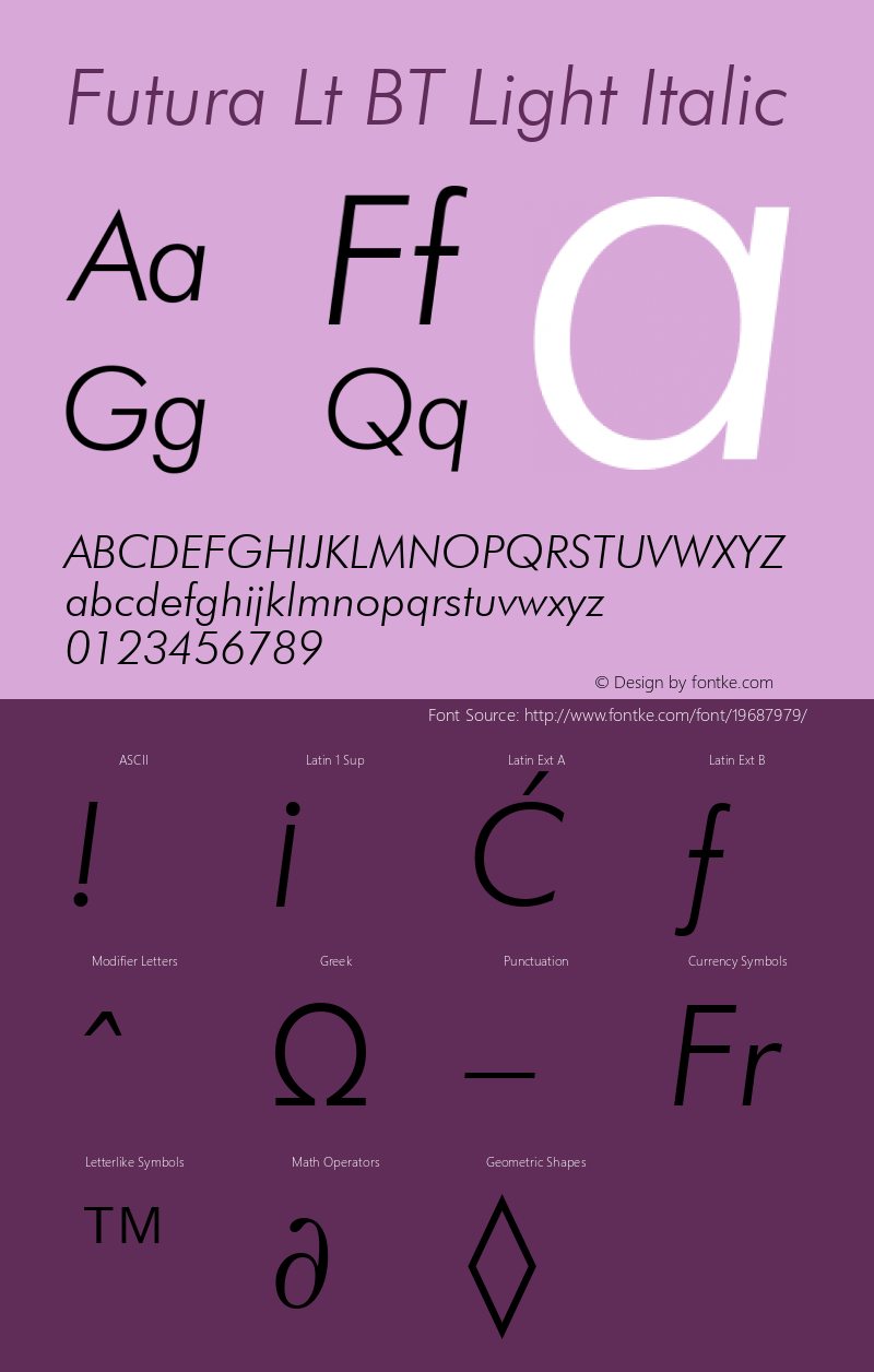 Futura Light Italic BT mfgpctt-v1.52 Tuesday, January 12, 1993 3:27:55 pm (EST)图片样张