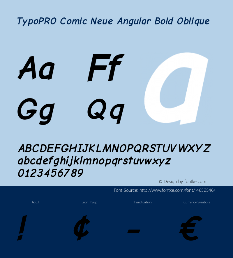 TypoPRO Comic Neue Angular Bold Oblique Version 1.000图片样张