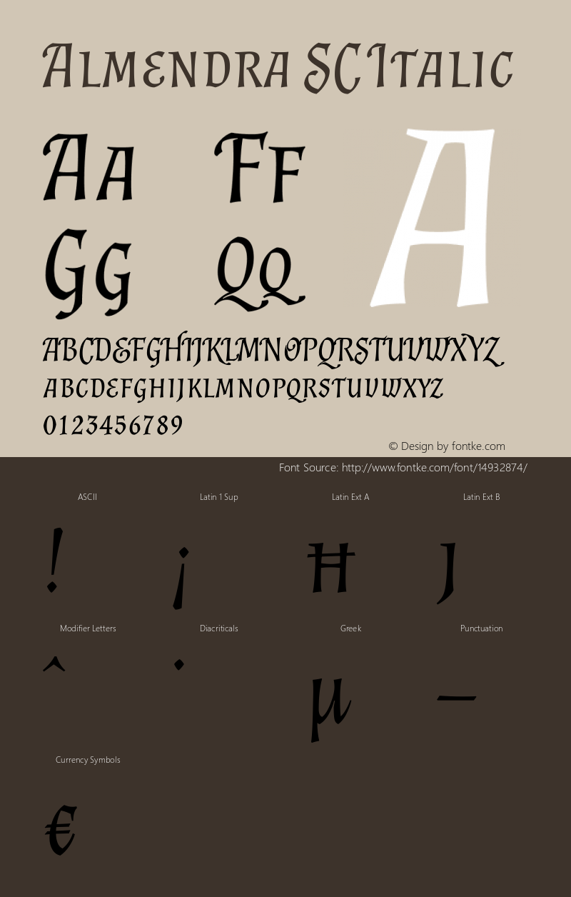 Almendra SC Italic Version 1.003图片样张