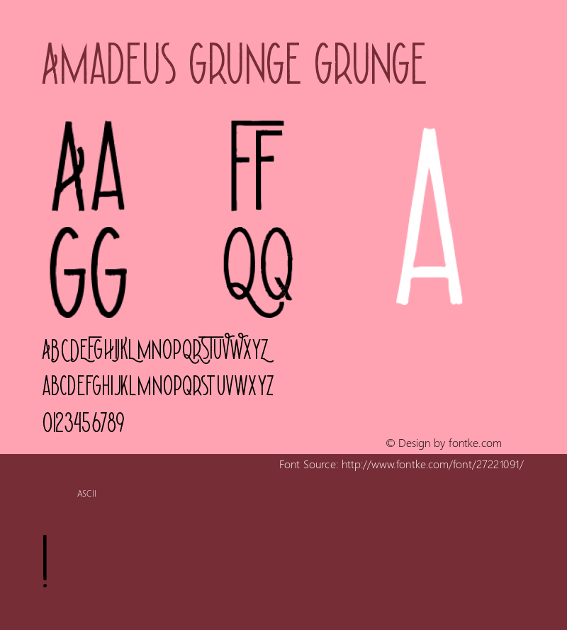 Amadeus Grunge Grunge Version 1.00;September 12, 2018;FontCreator 11.5.0.2427 32-bit图片样张