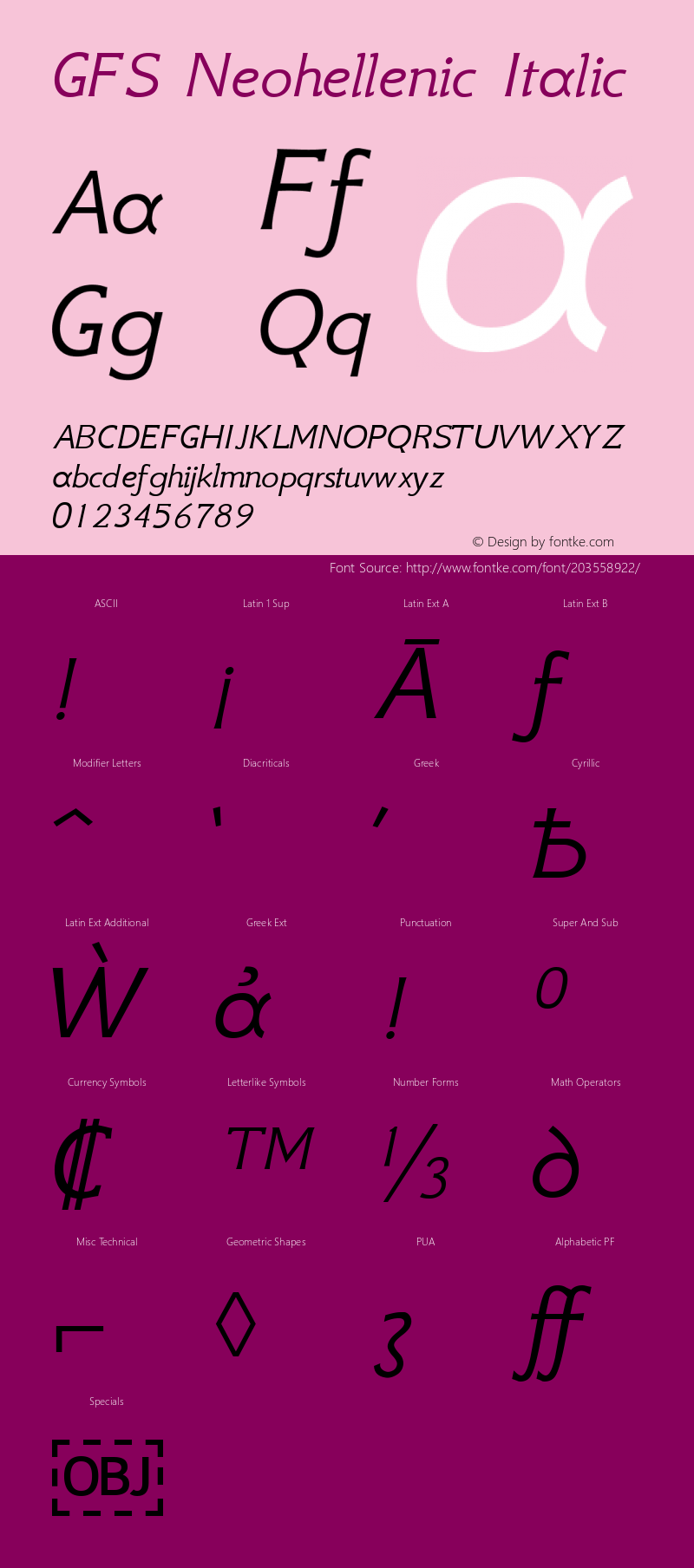 GFS Neohellenic Italic Version 1.0图片样张