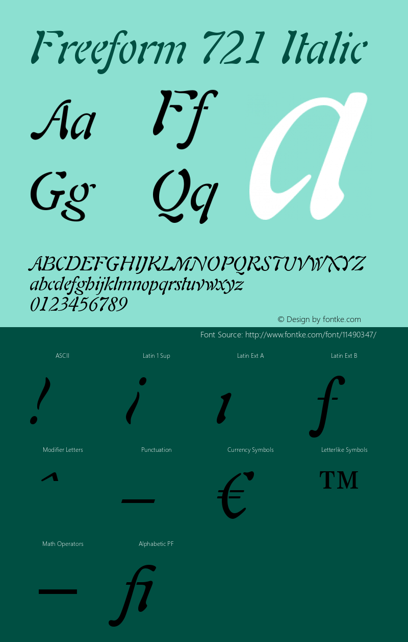 Freeform 721 Italic Version 003.001图片样张