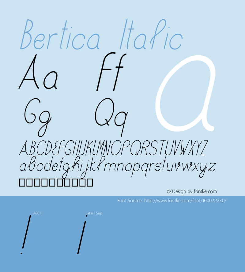 Bertica Italic Version 001.000图片样张
