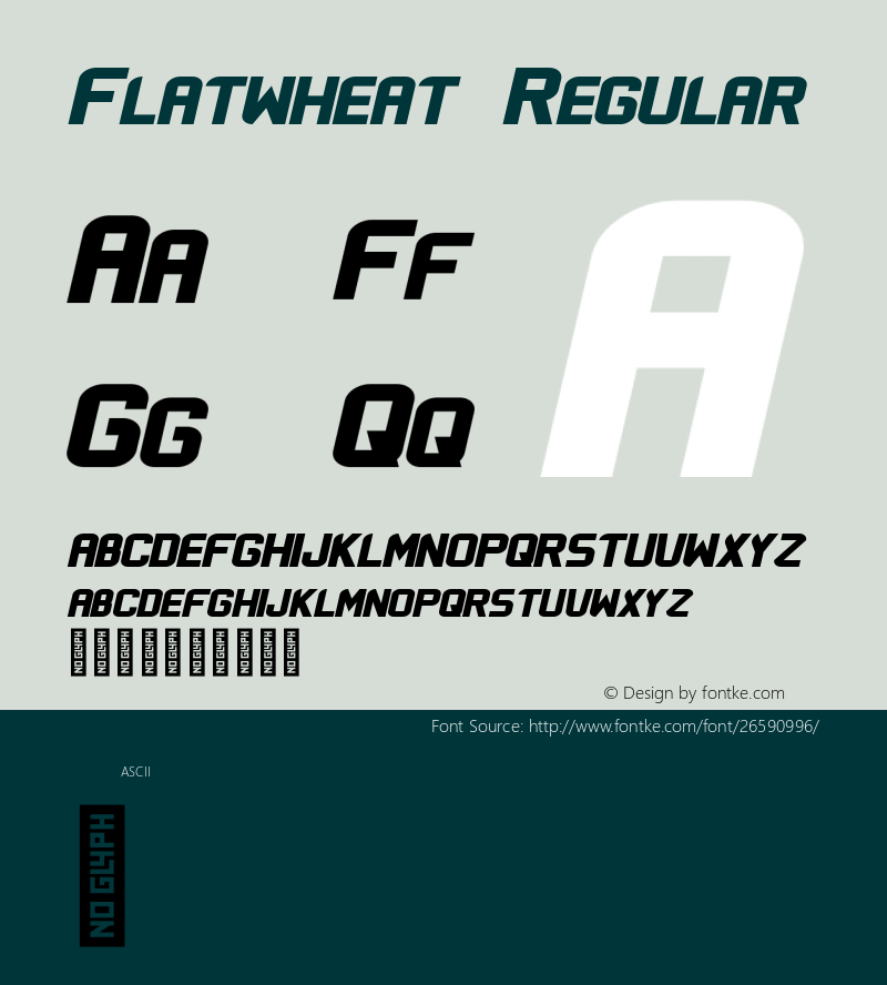 Flatwheat-Regular Version 1.000图片样张