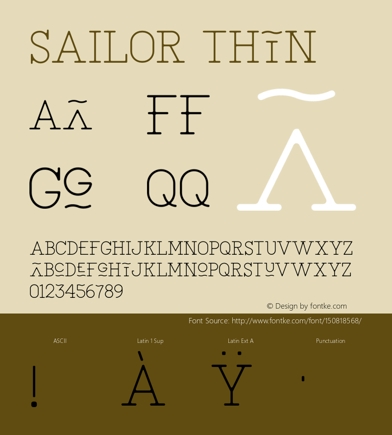 SAILOR Thin Version 1.002;Fontself Maker 3.0.1图片样张