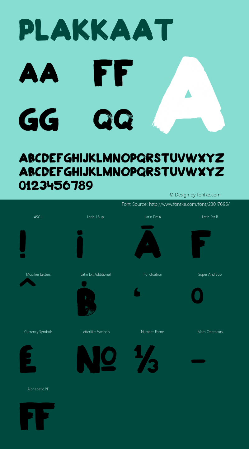 ☞Plakkaat Version 1.007;com.myfonts.hanoded.plakkaat.plakkaat.wfkit2.3RrS图片样张