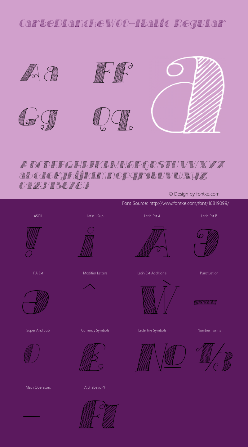 CarteBlancheW00-Italic Regular Version 1.00图片样张