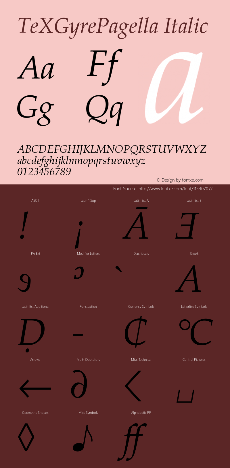 TeXGyrePagella Italic Version 2.004图片样张