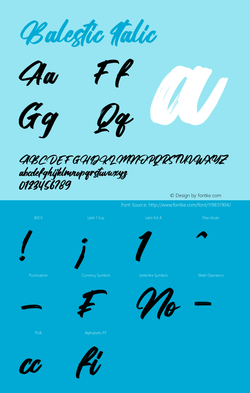 Balestic Italic Version 1.00;March 8, 2021;FontCreator 13.0.0.2683 64-bit图片样张