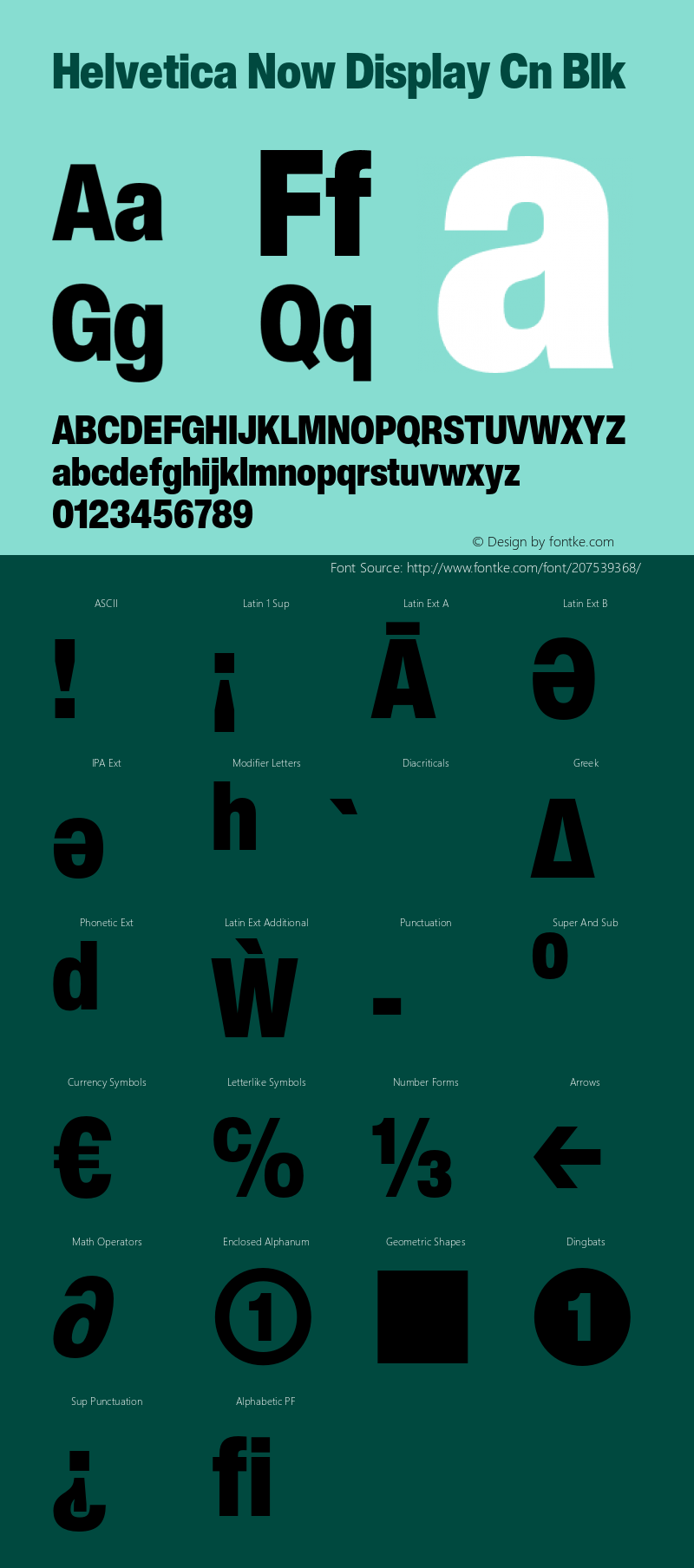 Helvetica Now Display Cn Blk Version 2.00图片样张
