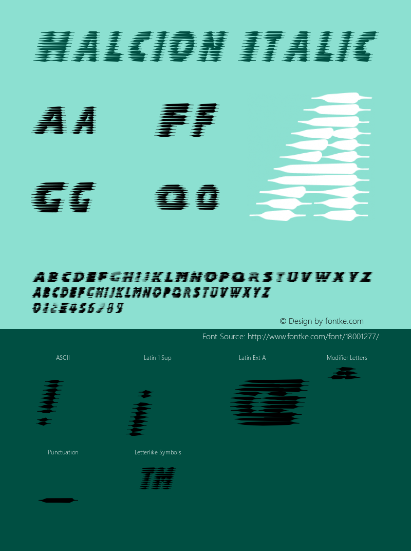 Halcion Italic Version 1.0; 2000; initial release图片样张