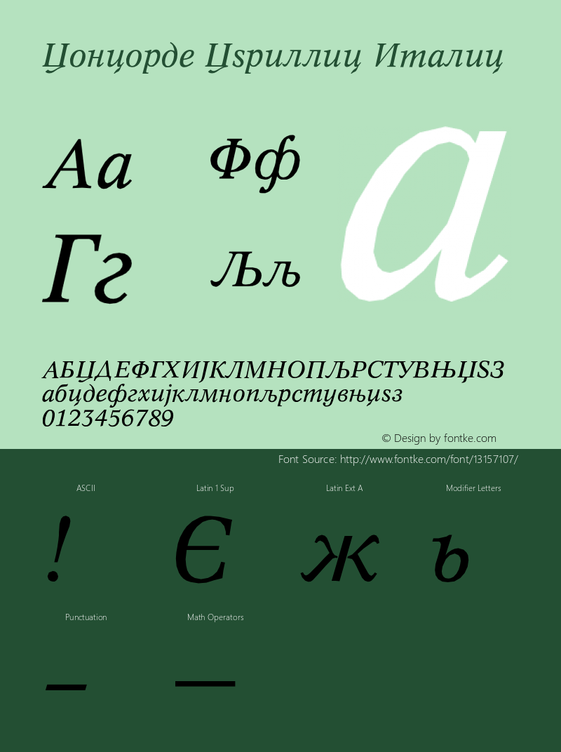 Concorde Cyrillic Italic Version 001.000图片样张