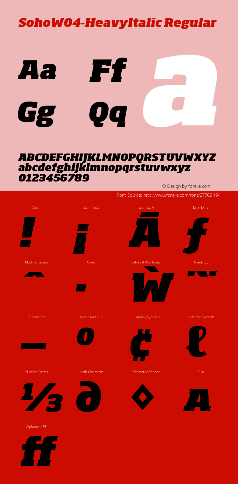 Soho W04 Heavy Italic Version 1.00图片样张