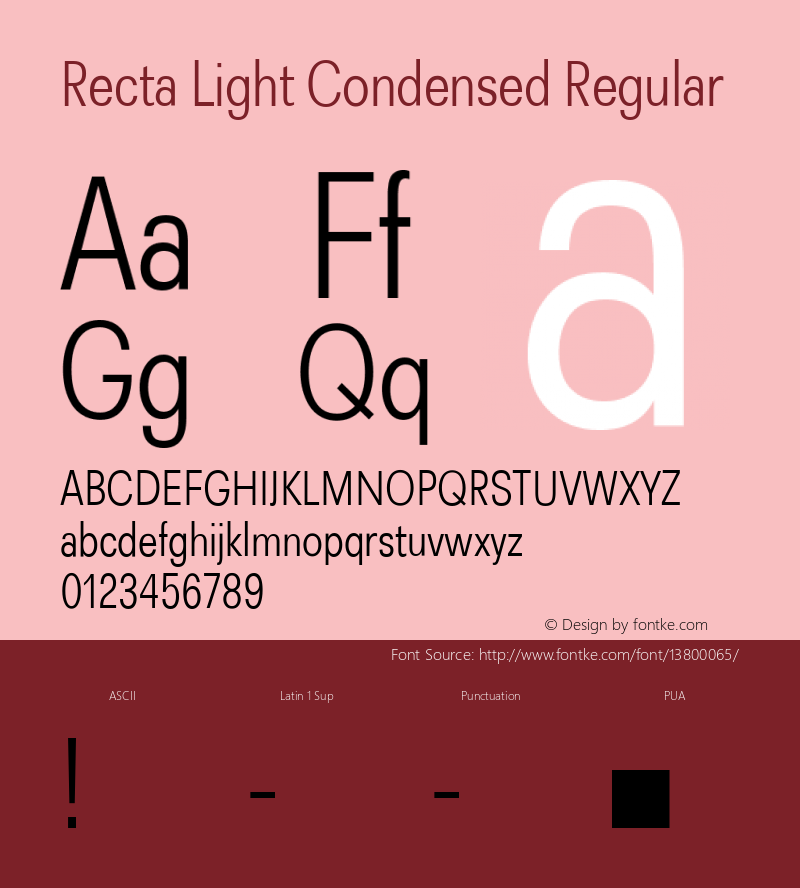 Recta Light Condensed Regular Version 1.000图片样张