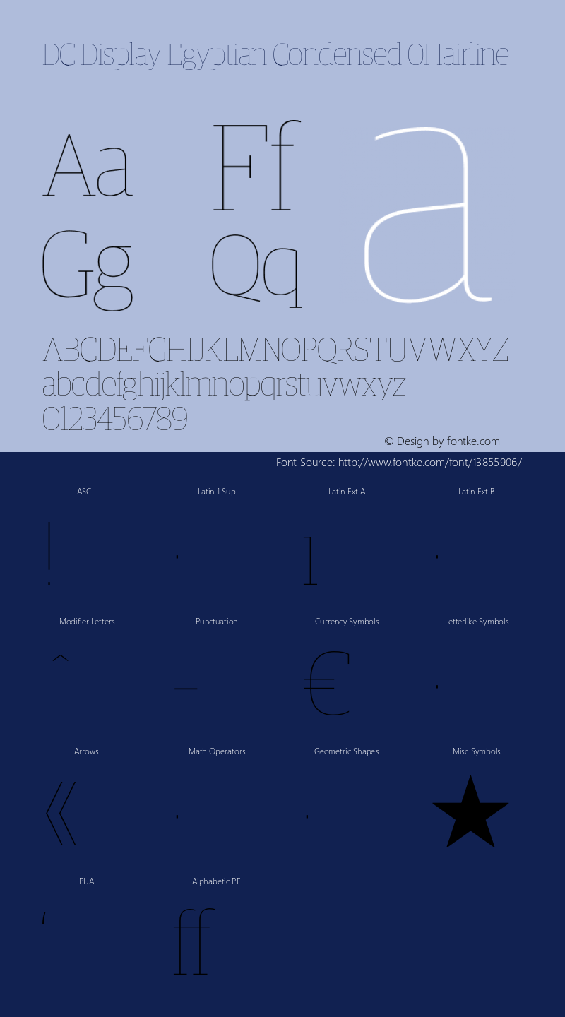 DC Display Egyptian Condensed 0Hairline 001.000图片样张