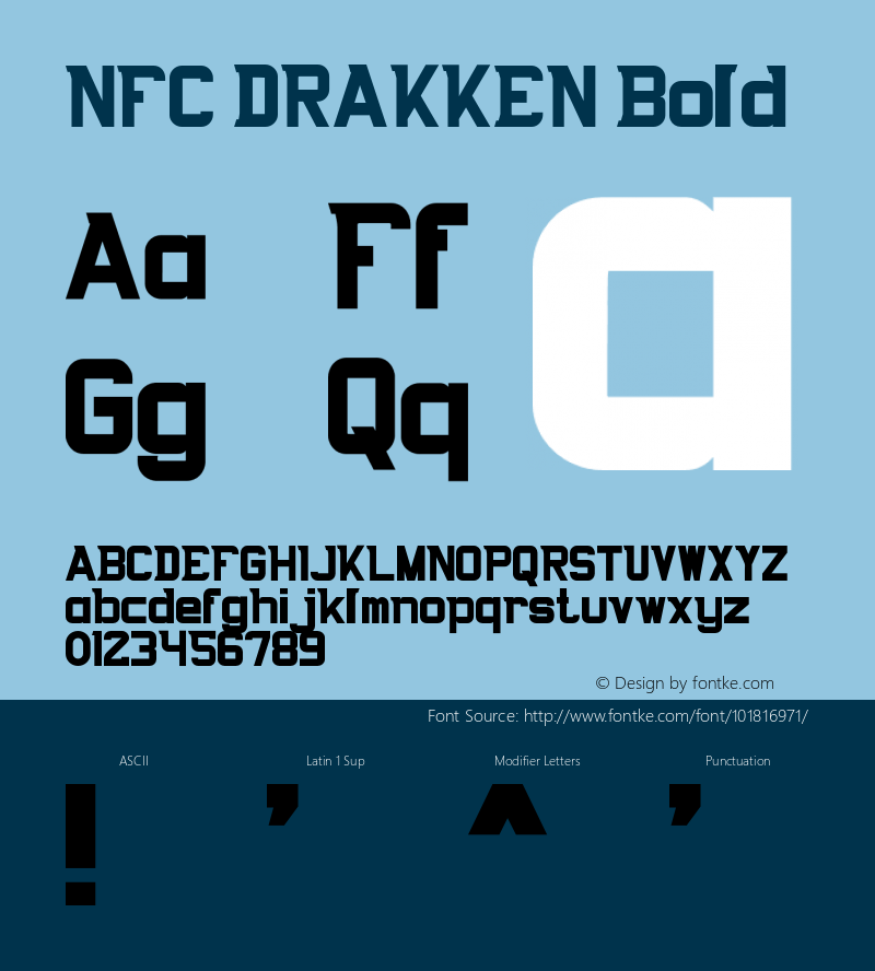 NFCDRAKKEN-Bold Version 1.000图片样张