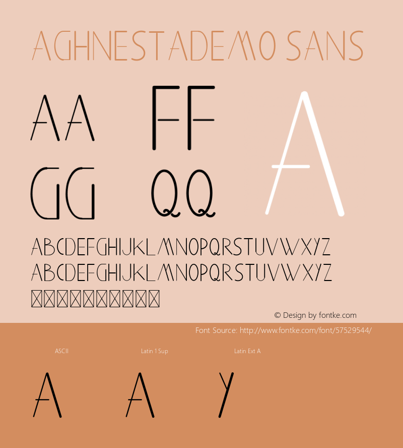 Aghnestademo Sans Version 1.002;Fontself Maker 3.4.0图片样张