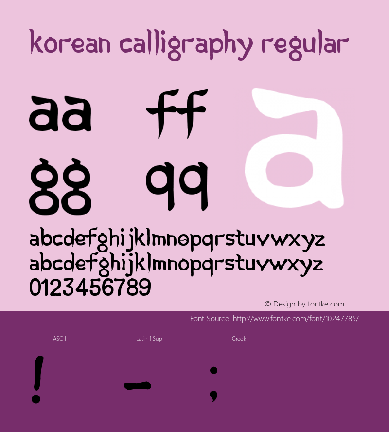 Korean Calligraphy Regular Ver.1.00  www.hijoju.com图片样张