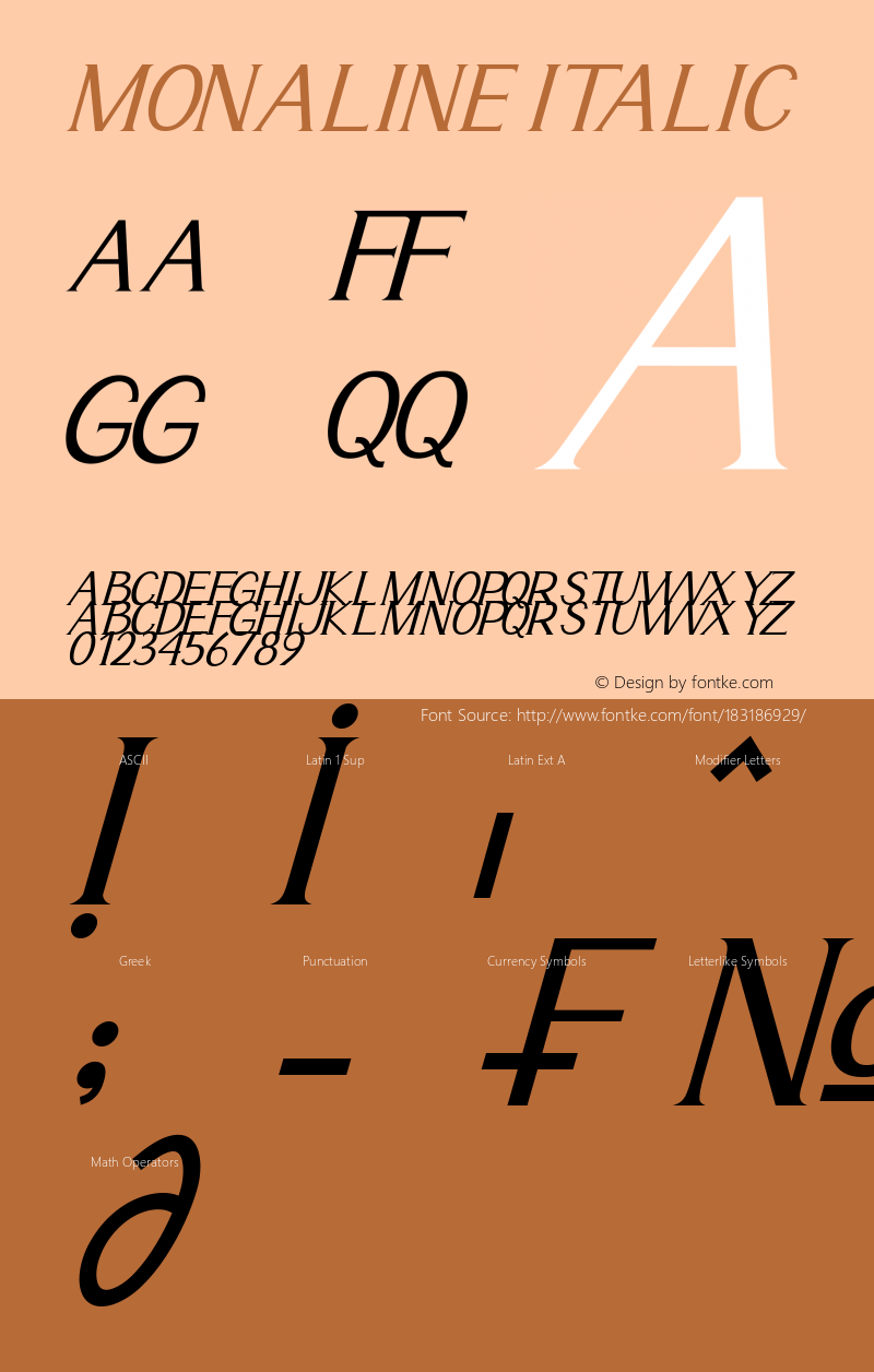 Monaline Italic Version 1.00;October 1, 2021;FontCreator 13.0.0.2683 64-bit图片样张