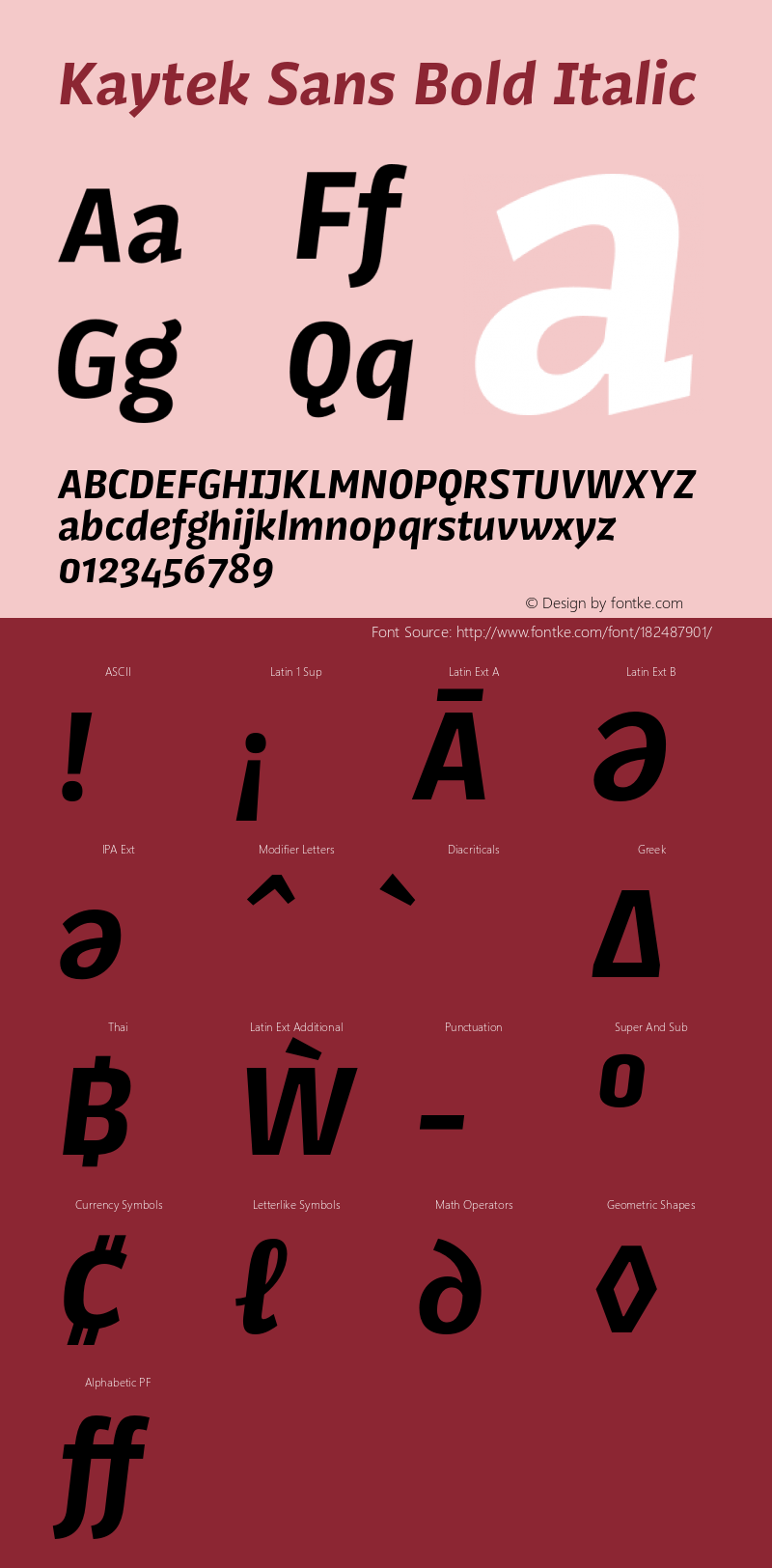 Kaytek Sans Bold Italic Version 1.00, build 6, s3图片样张