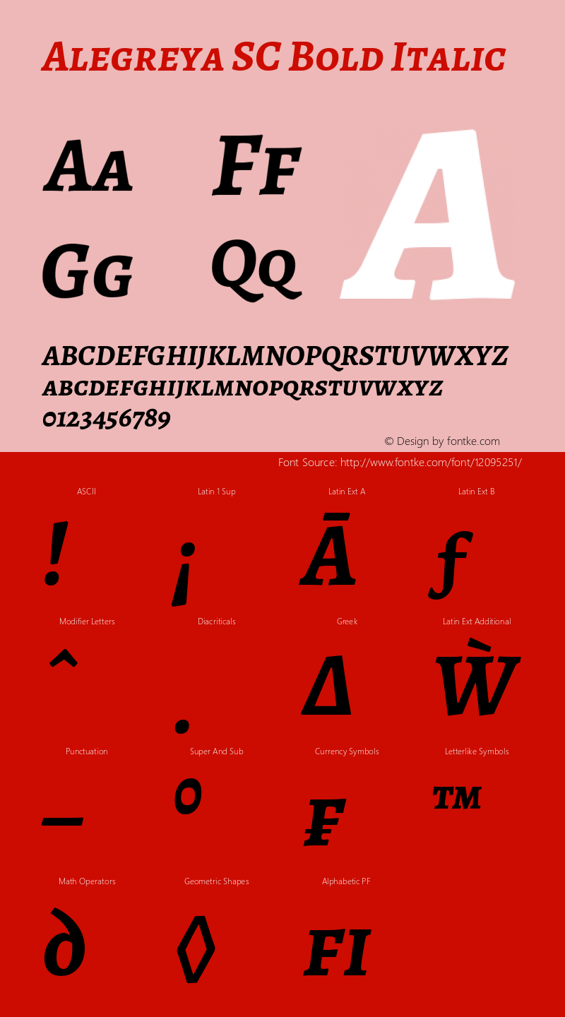 Alegreya SC Bold Italic Version 1.003图片样张