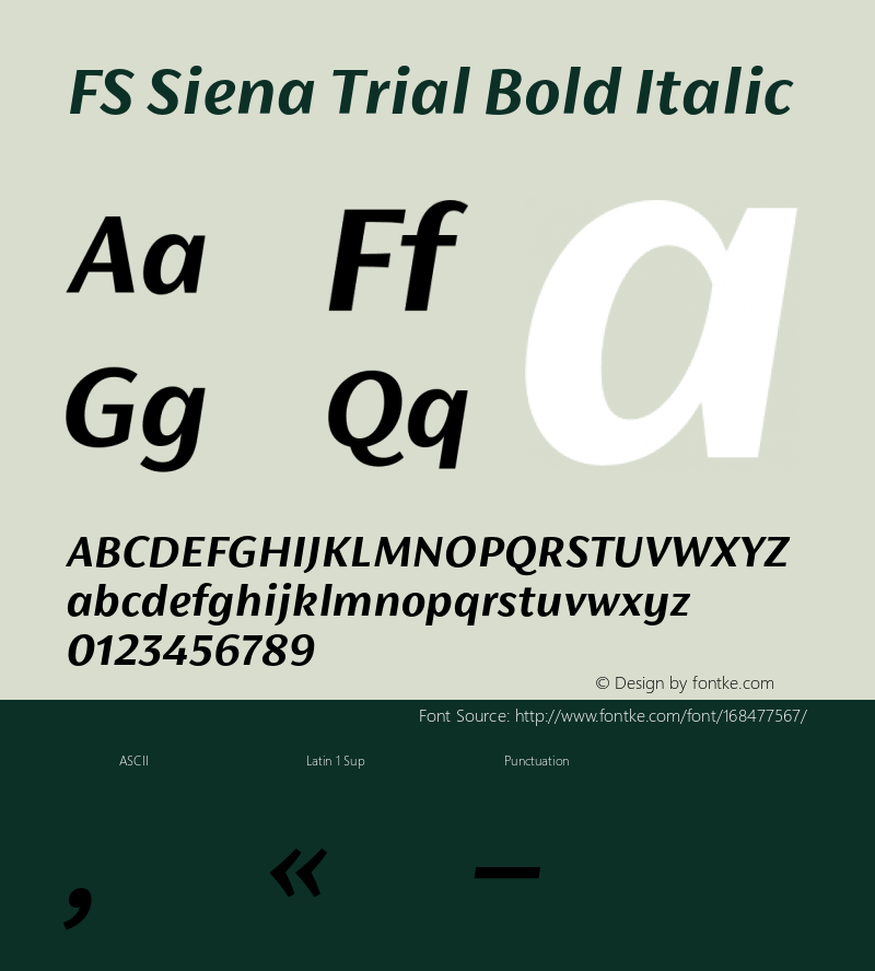 FS Siena Trial Bold Italic Version 1.001;PS 001.001;hotconv 1.0.88;makeotf.lib2.5.64775图片样张