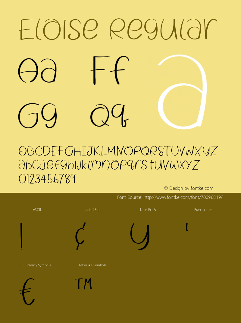 Eloise Version 1.001;Fontself Maker 3.5.1图片样张