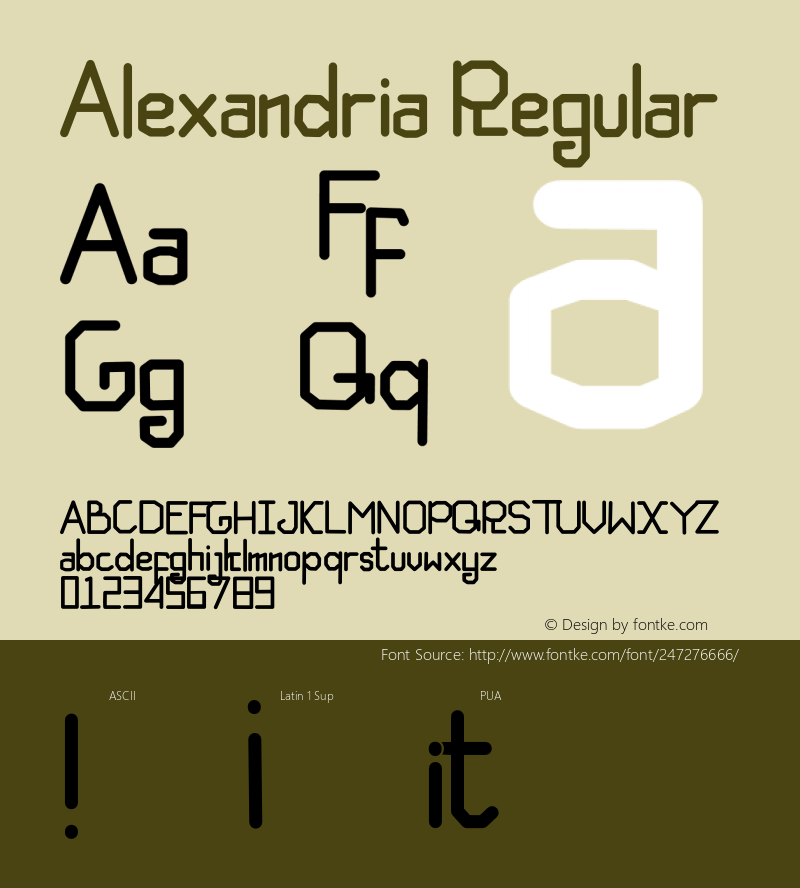 Alexandria Version 1.00;December 31, 2022;FontCreator 12.0.0.2525 64-bit图片样张