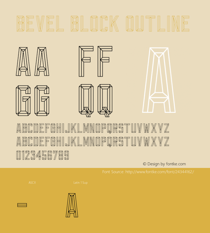 Bevel Block Outline Version 1.002;Fontself Maker 2.0.3图片样张