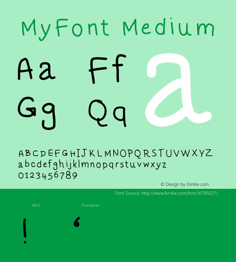 MyFont Medium Version 001.000图片样张