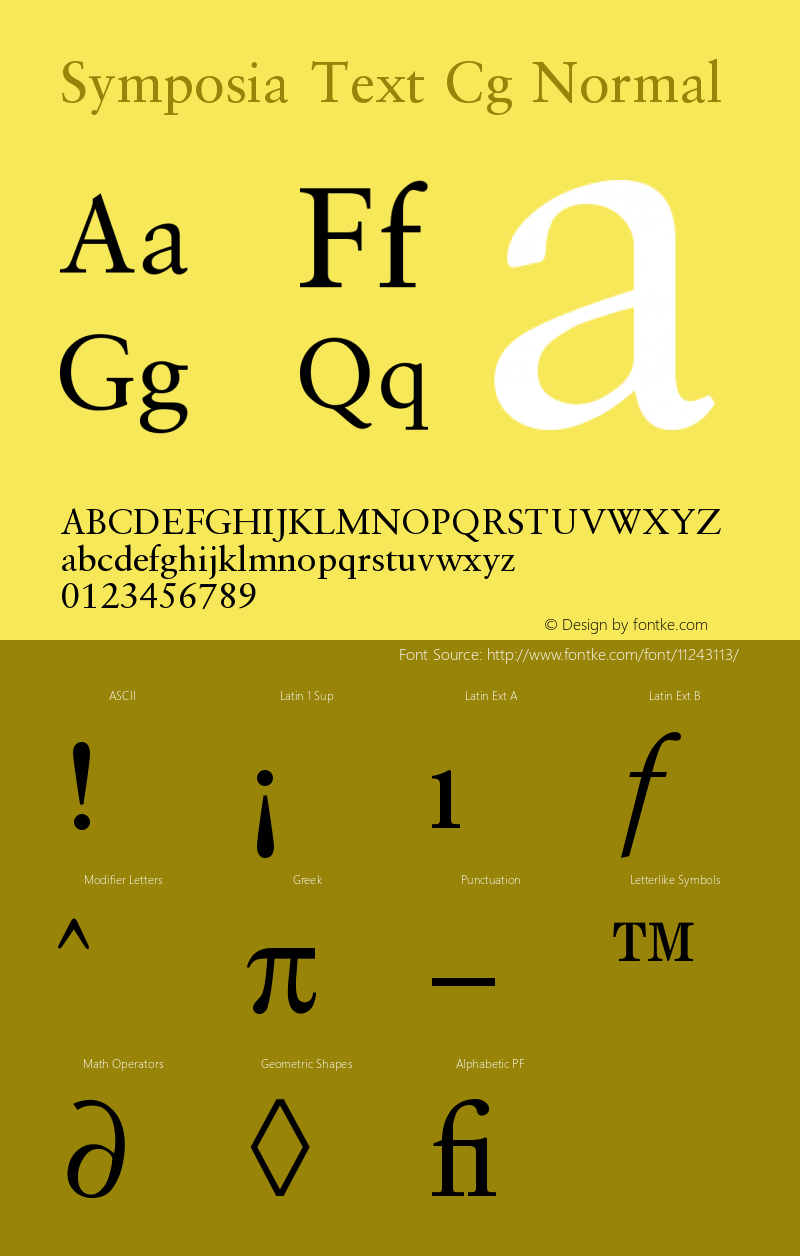 Symposia Text Cg Normal Version 001.001图片样张