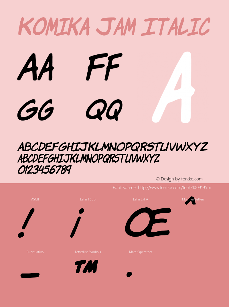 Komika Jam Italic 2.0图片样张