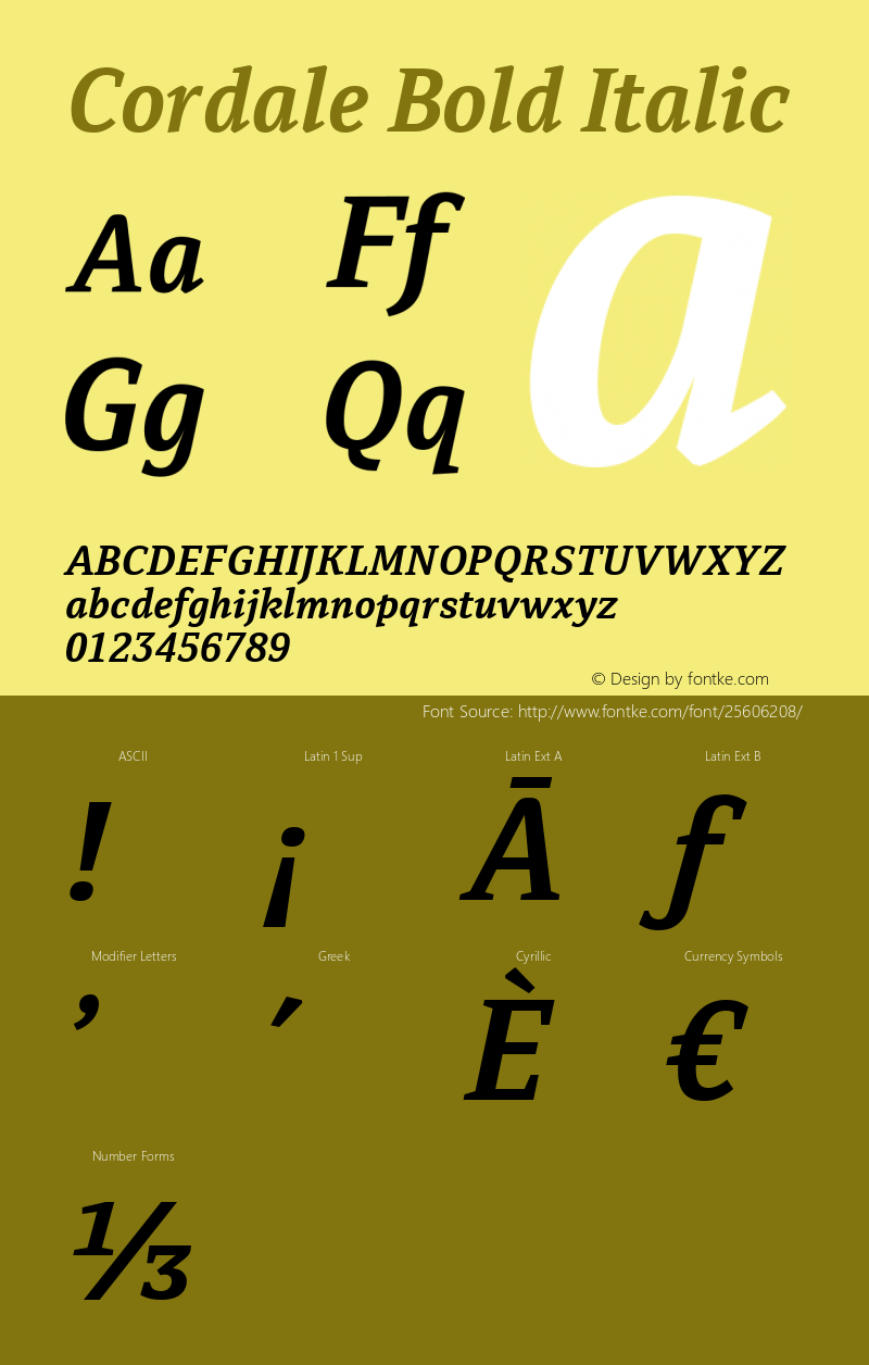 Cordale Bold Italic Version 2.002图片样张